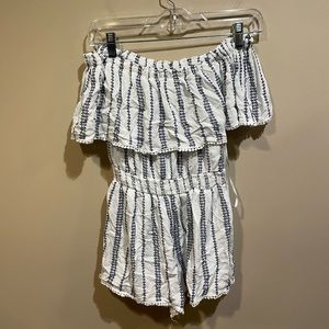 Lulus Striped Off the Shoulder Romper